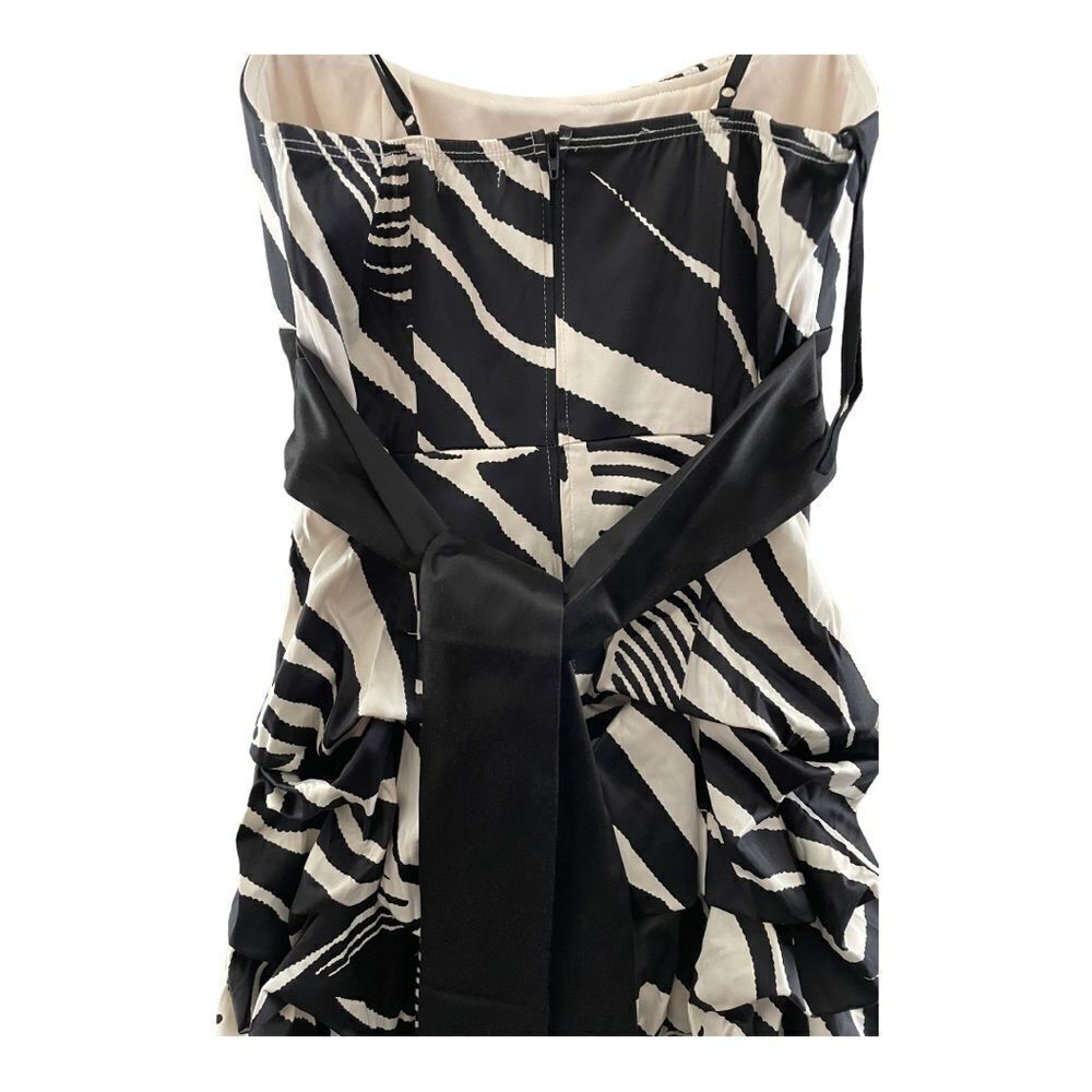 BLACK AND WHITE RUFFLED DRESS - Picture 7 of 14